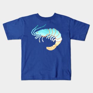 Modern Pixel Sea Shrimp Kids T-Shirt